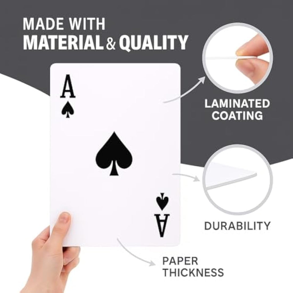 GrassVillage Jumbo A4 Playing Cards – Giant Water Resistant Outdoor Deck