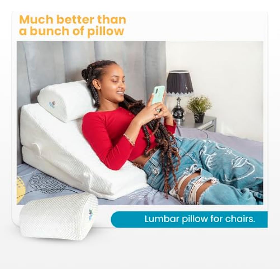 Ritalia Wedge Cushion – Memory Foam Anti-Reflux Pillow for Bed
