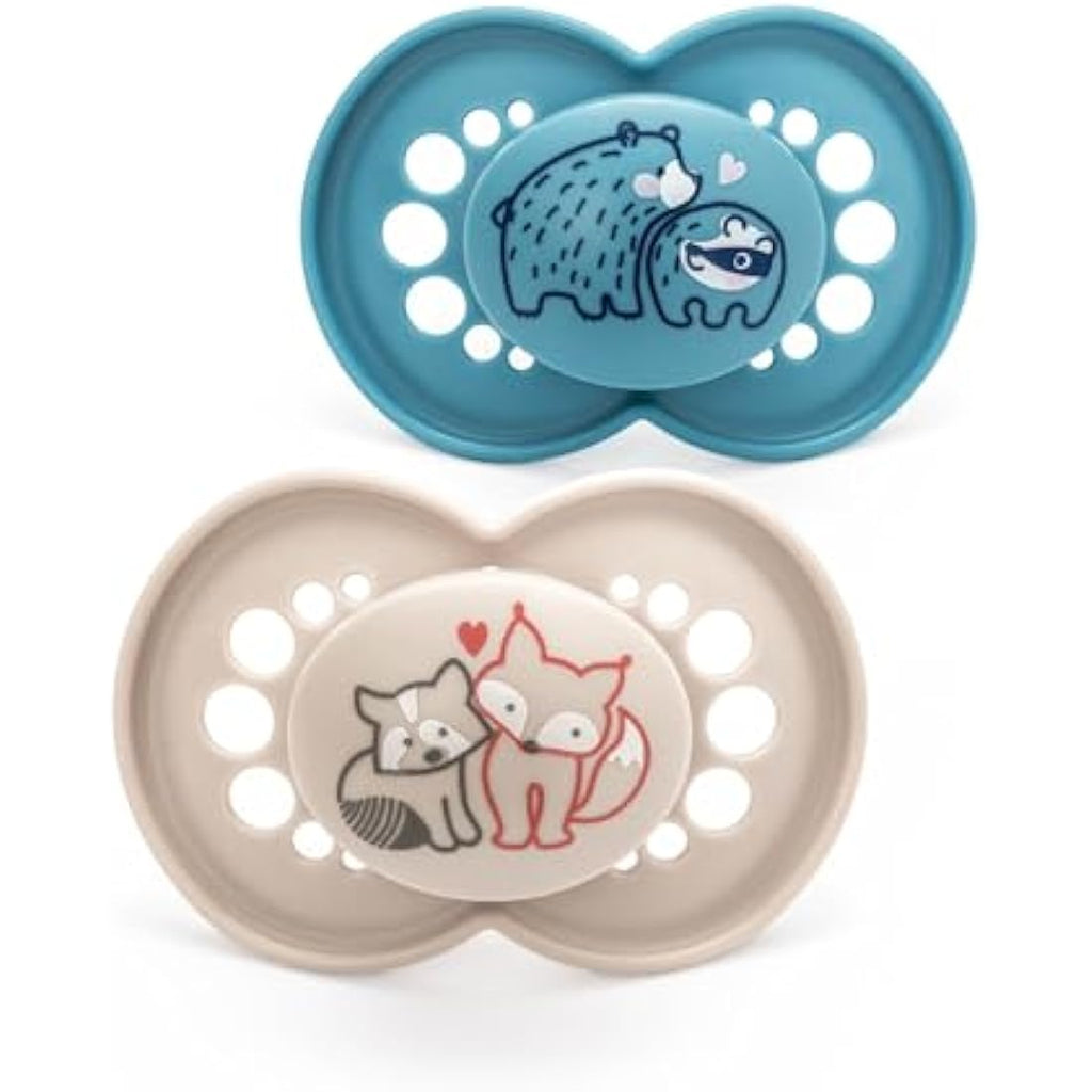 MAM Original Soothers | SkinSoft Silicone Orthodontic Dummies | Blue | 2 Pack