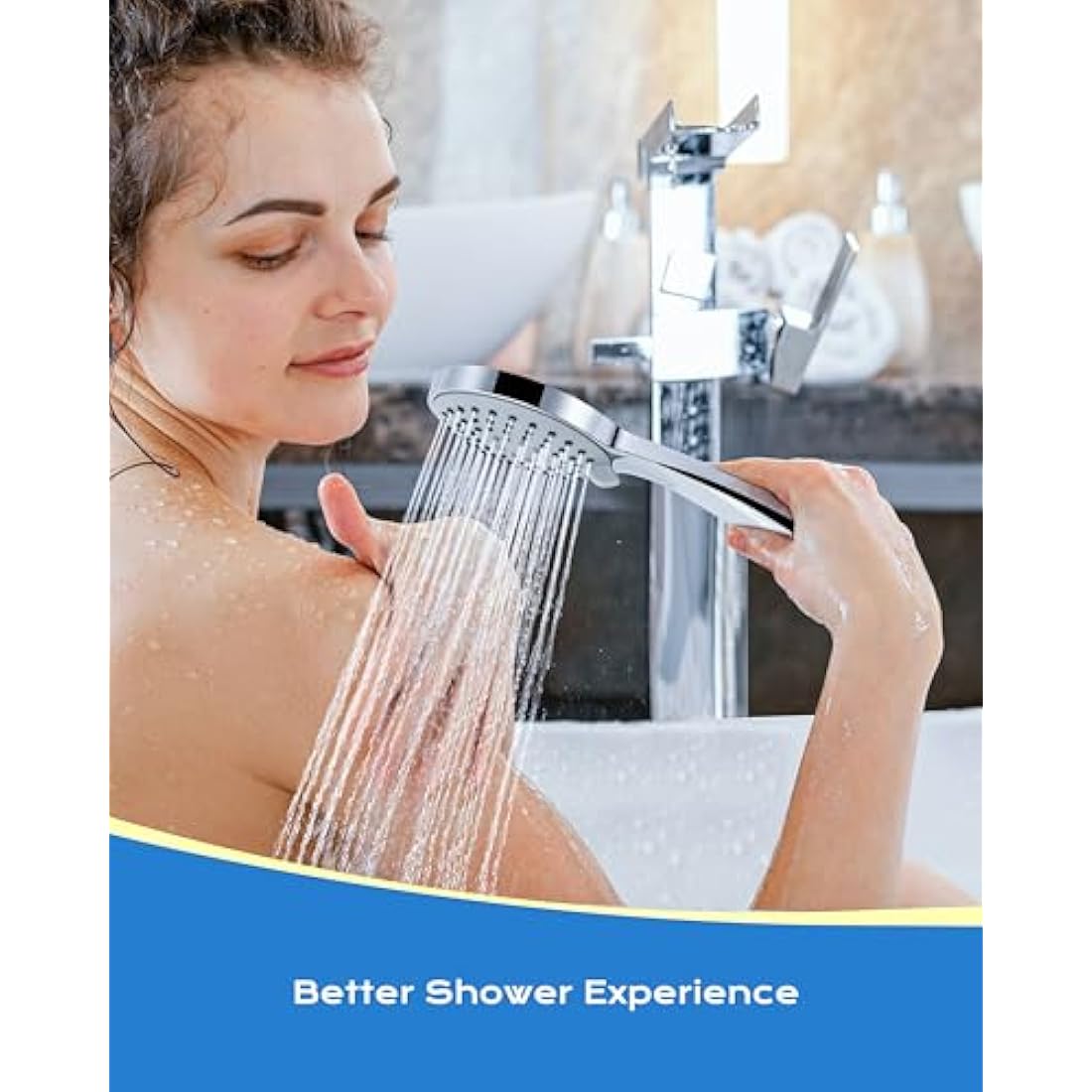 Samodra High Pressure Handheld Shower Head – 3 Spray Settings Chrome