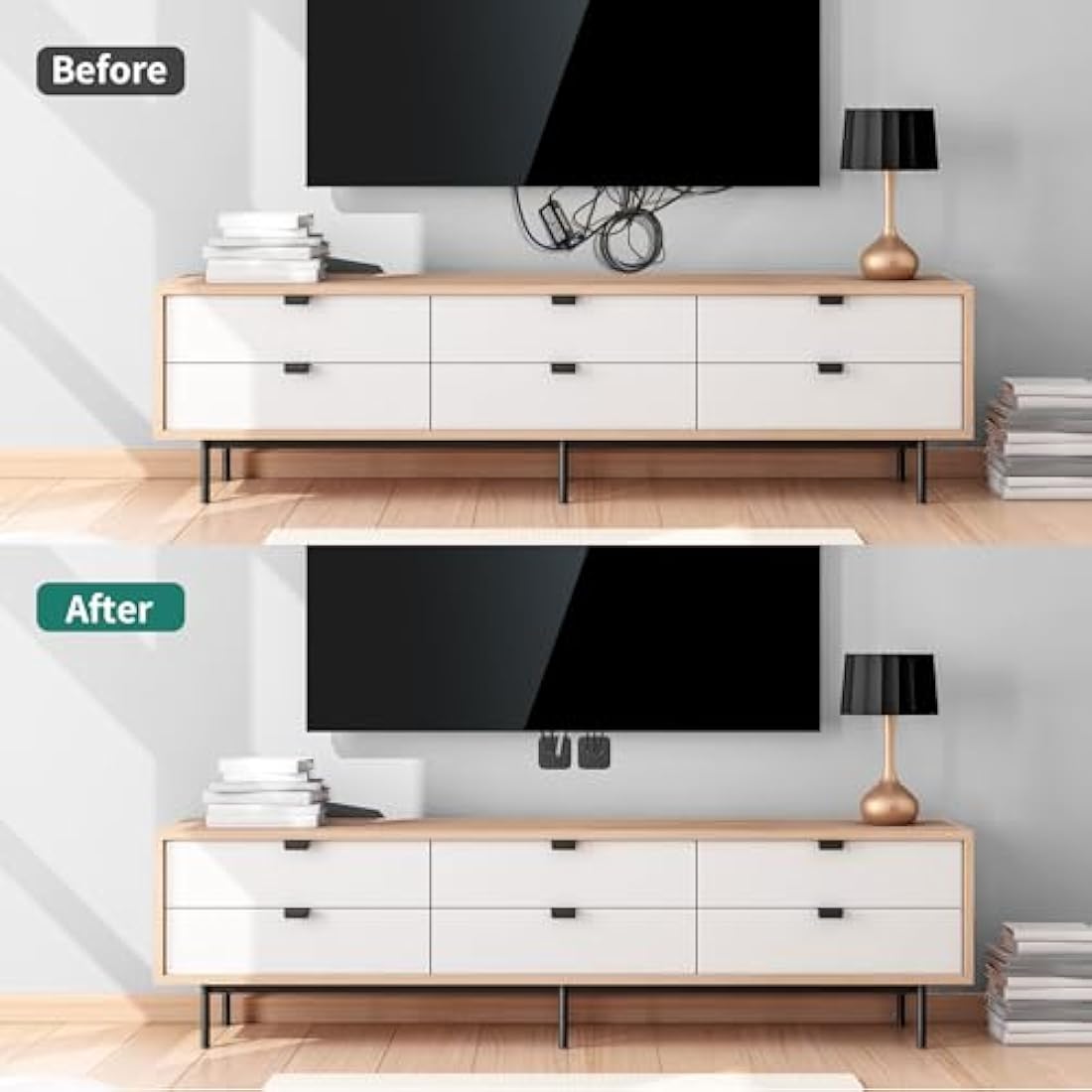 HomeMount In-Wall TV Cable Management Kit – White Wire Concealer