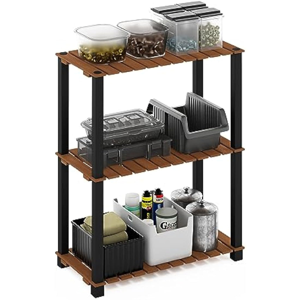 Furinno Pangkor 3-Tier Wood Plant Stand – Indoor Outdoor Display Shelf