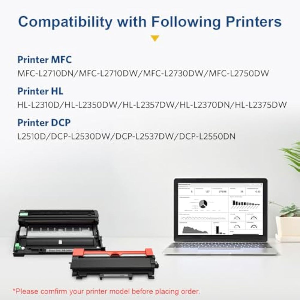 SMARTOMI TN2420 Toner & DR2400 Drum Unit for Brother MFC-L2710DW (3 Pack)