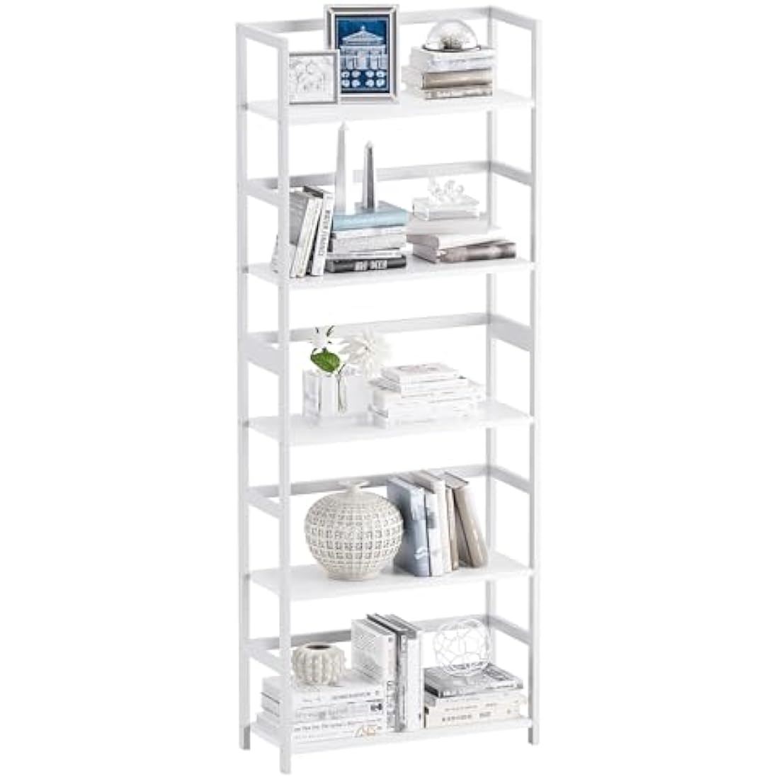 5-Tier Bamboo Bookshelf – Modern Industrial Wood Display Shelf