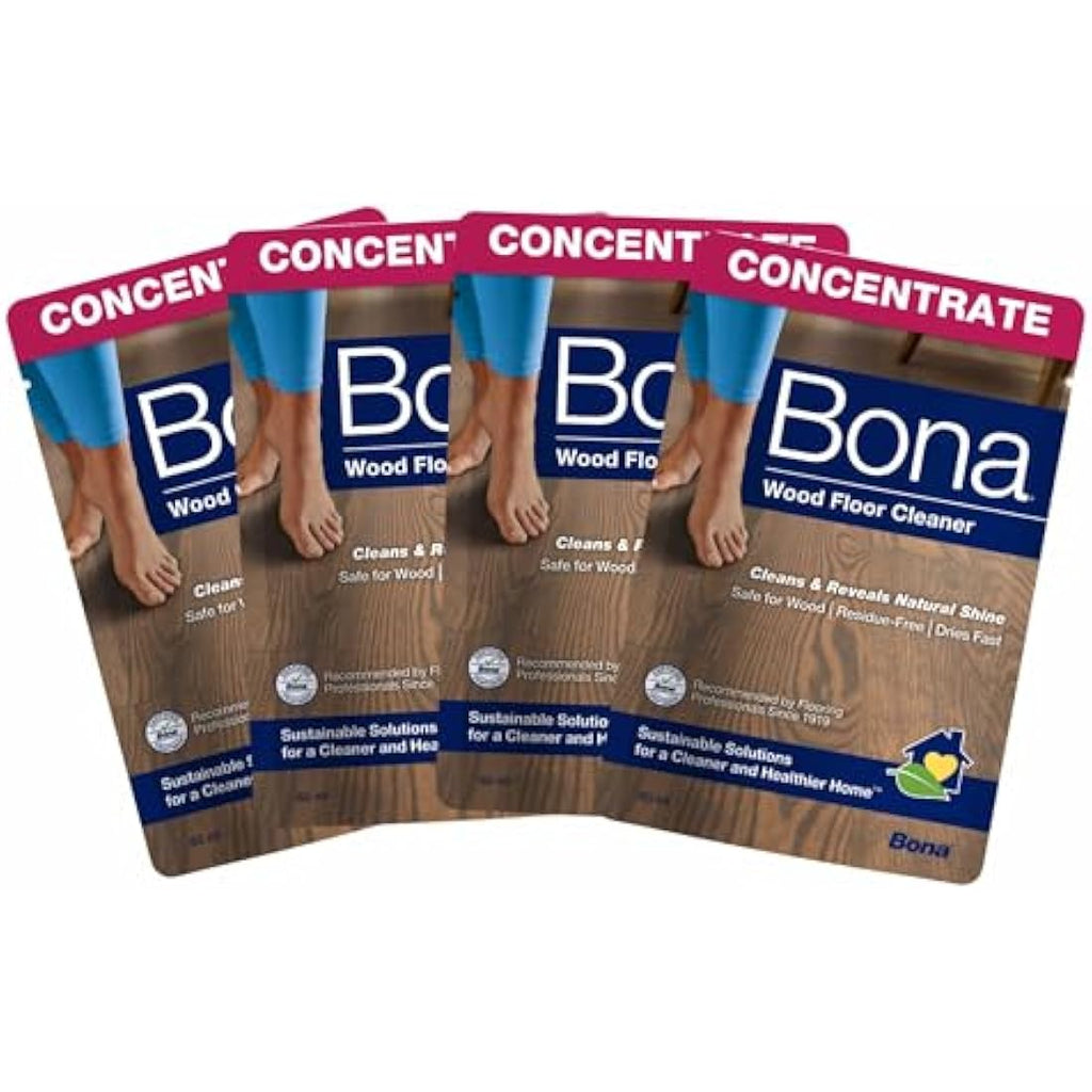 Bona Wood Floor Cleaner Concentrate Refill Pouch – 4 x 60ml Pack
