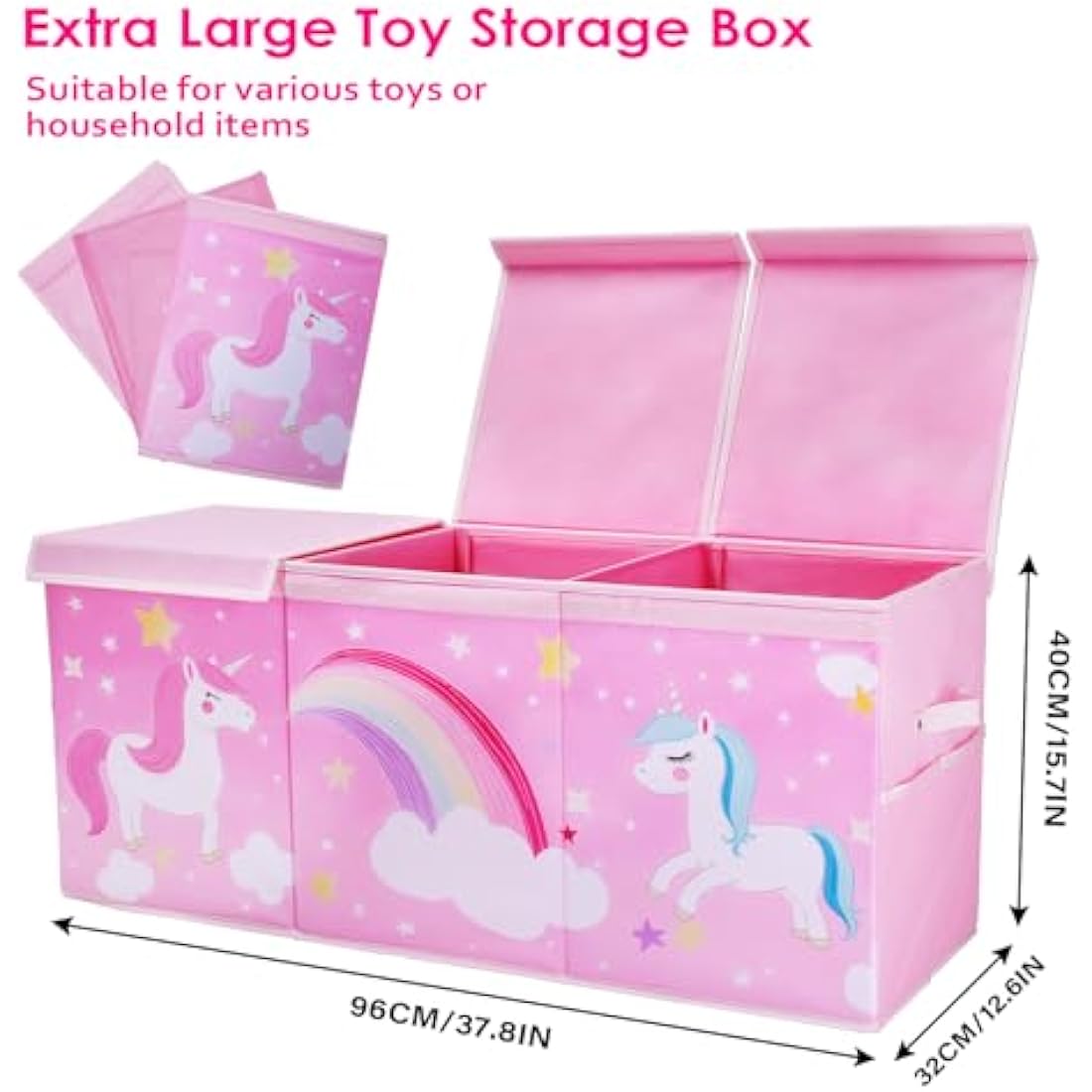 Jolof Store Unicorn Toy Storage Box – Large Foldable Oxford Toy Chest