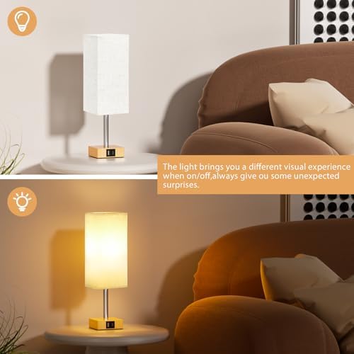 Jolof Store Bedside Lamps Set of 2 | 3-Way Dimmable Touch Lamps with USB