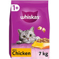 Whiskas Adult 1+ Dry Cat Food – Chicken Flavor Biscuits - 7kg Bag