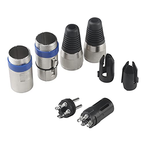 Jolof Store 3 Pin DMX Cable 4 Pack – 10ft XLR Male to Female Mic Leads