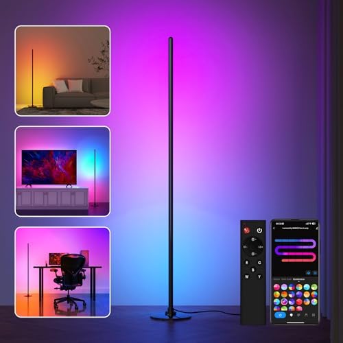 Lanmonlily RGBIC Smart Corner Floor Lamp | Alexa & Music Sync