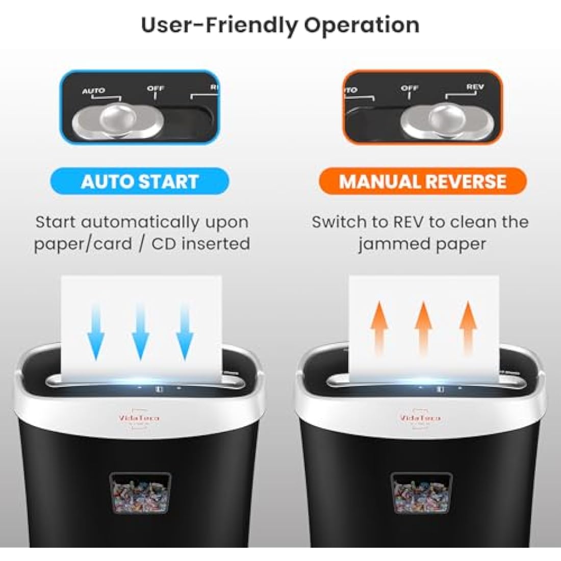 VidaTeco 10-Sheet Cross-Cut Paper Shredder | P-4 High Security Home Office
