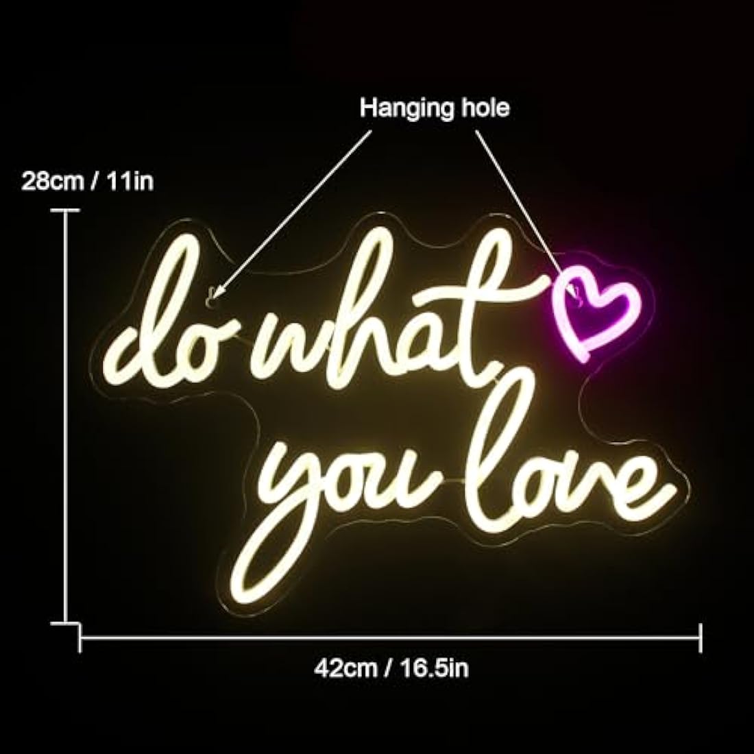 Do What You Love Neon Sign | Warm White LED Wall Decor