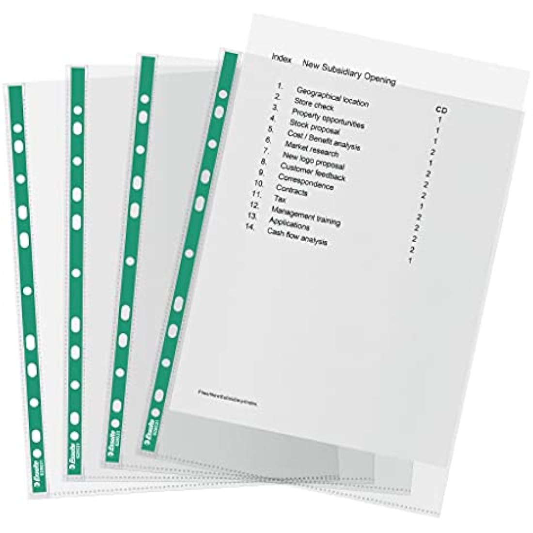 Esselte A4 Punched Pockets – 34 Micron Embossed Poly Pockets (Pack of 200)