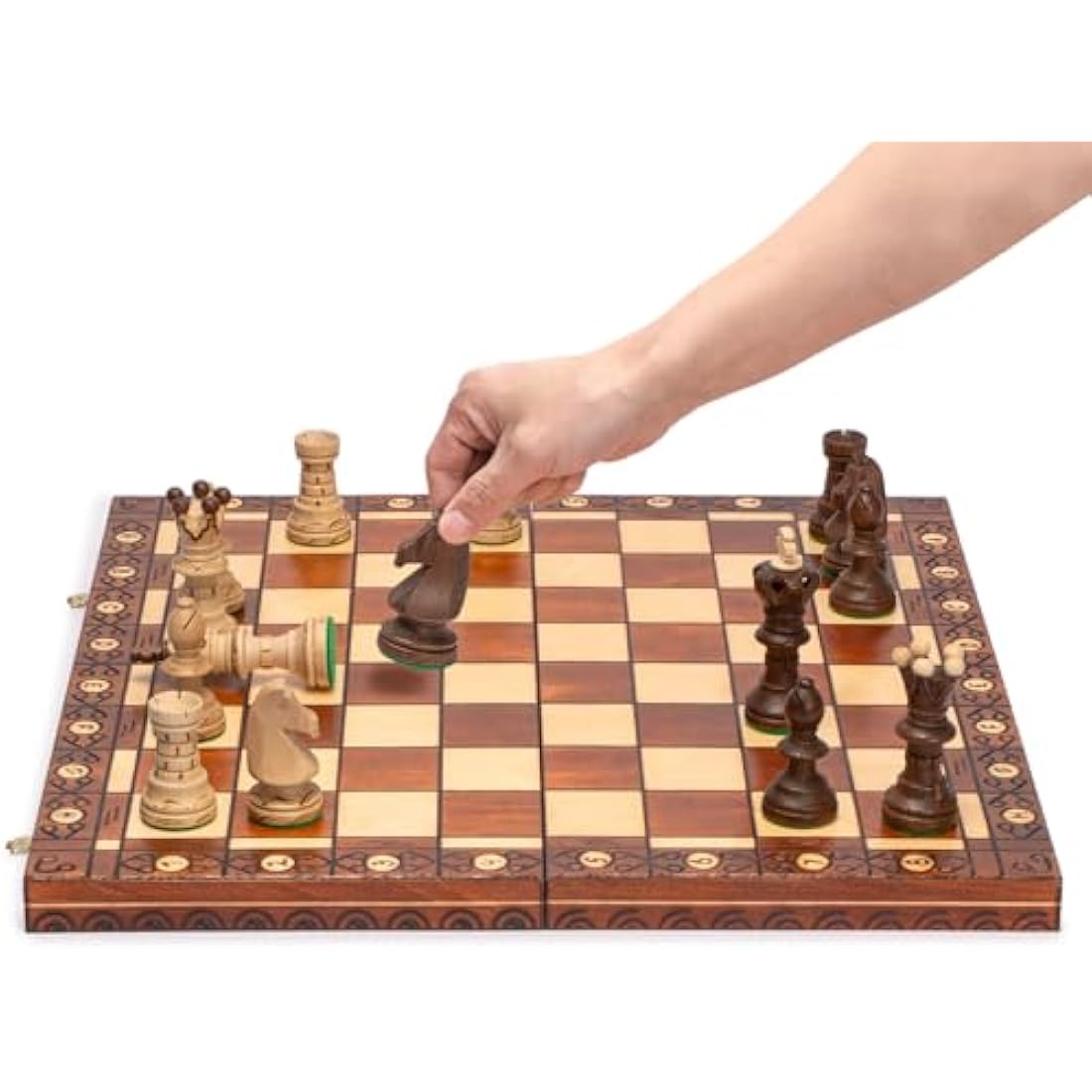 Husaria Ambassador Large Wooden Chess Set – Handcrafted 55cm Board