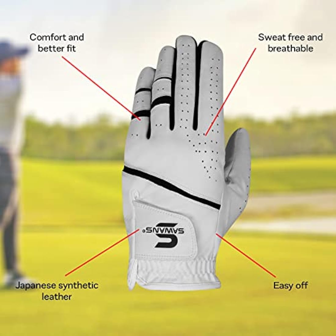 Men's Premium Leather Golf Glove – Non-Slip All Weather Grip