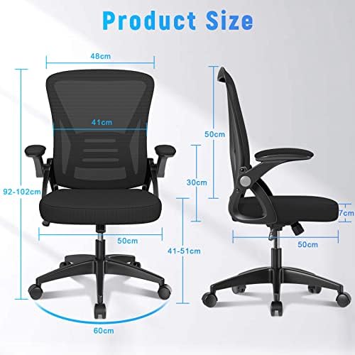 naspaluro Ergonomic Mesh Office Chair with Flip-up Arms & Lumbar Support