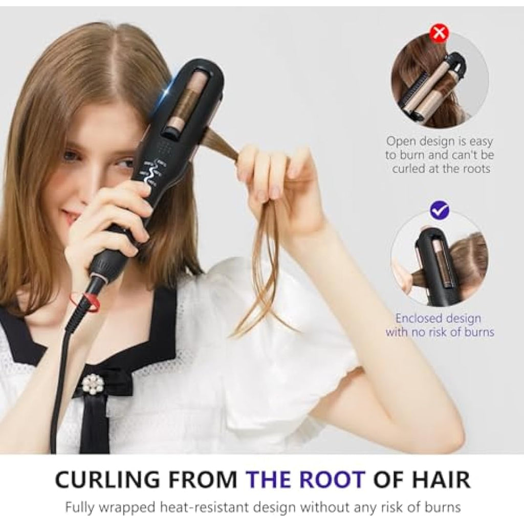 janelove 4-in-1 Hair Waver | Adjustable Ceramic Beach Wave Curler