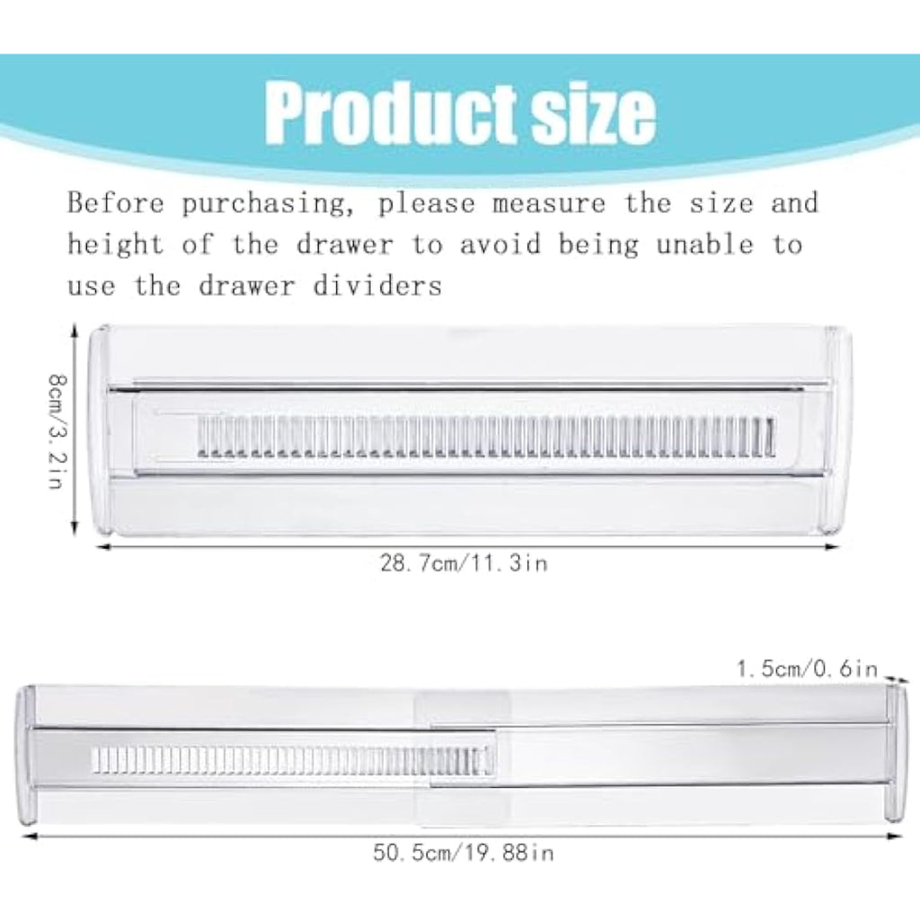 Yafe 6-Pack Adjustable Drawer Dividers – Clear Plastic Organizers