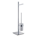 NSODOO Toilet Brush and Paper Holder – Luxury Chrome Stand with Ceramic Cup