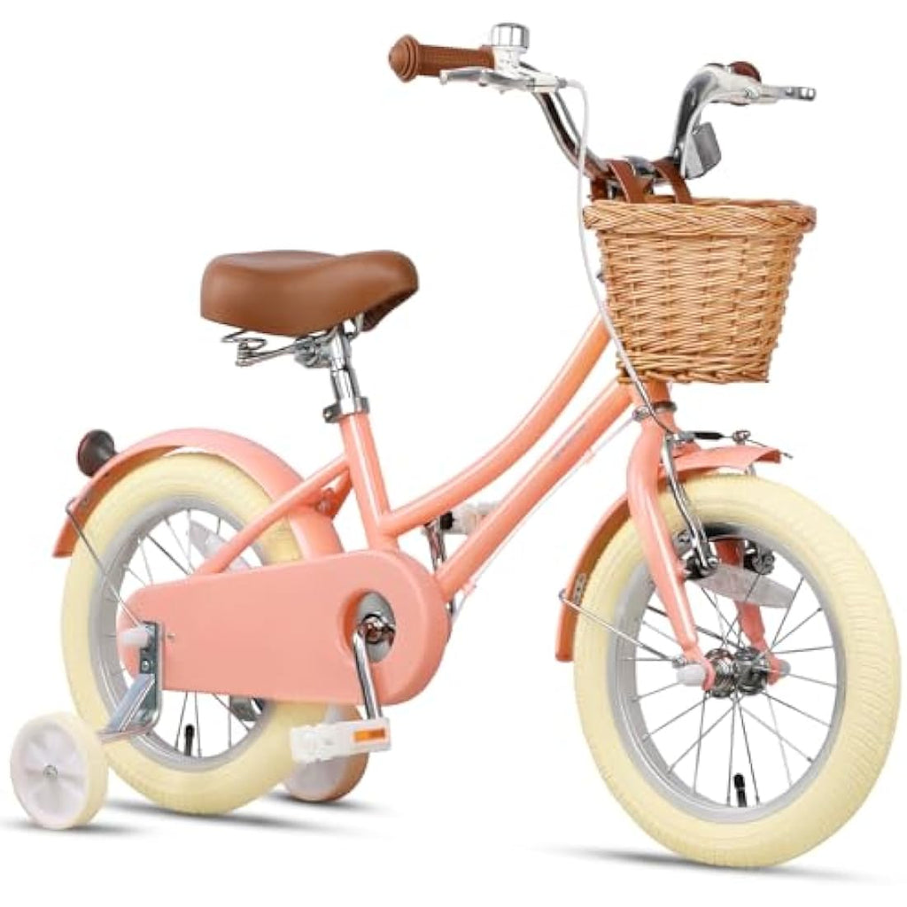 Glerc Little Molly 12 Inch Kids Retro Girls Bike with Wicker Basket