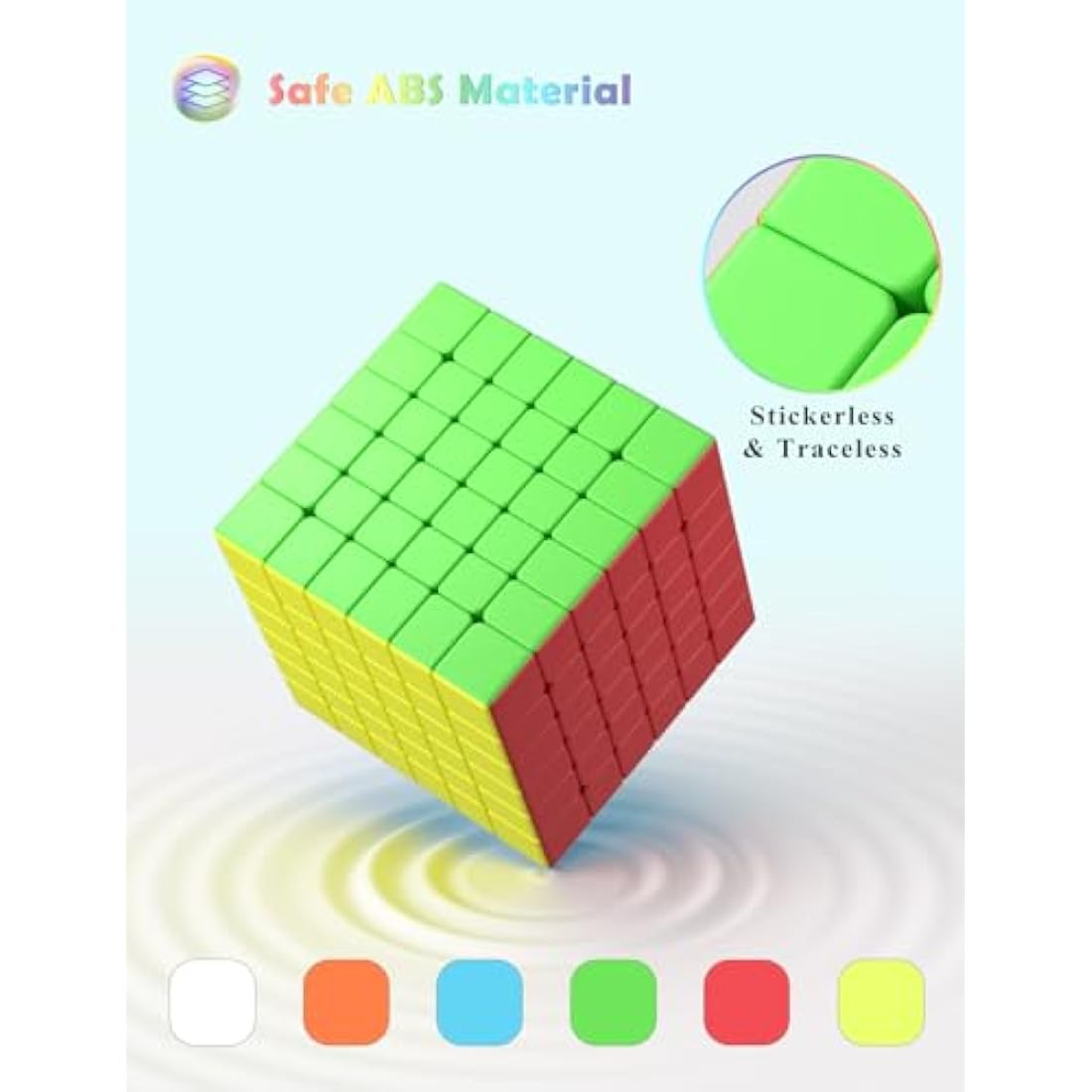 Roxenda 6x6 Speed Cube – Stickerless Frosted Magic Puzzle Toy