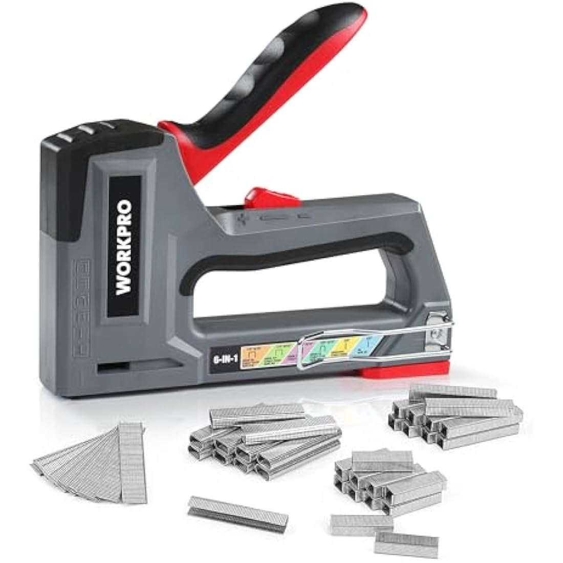 WORKPRO 6-in-1 Manual Wall Stapler with 4000 Staples for Upholstery