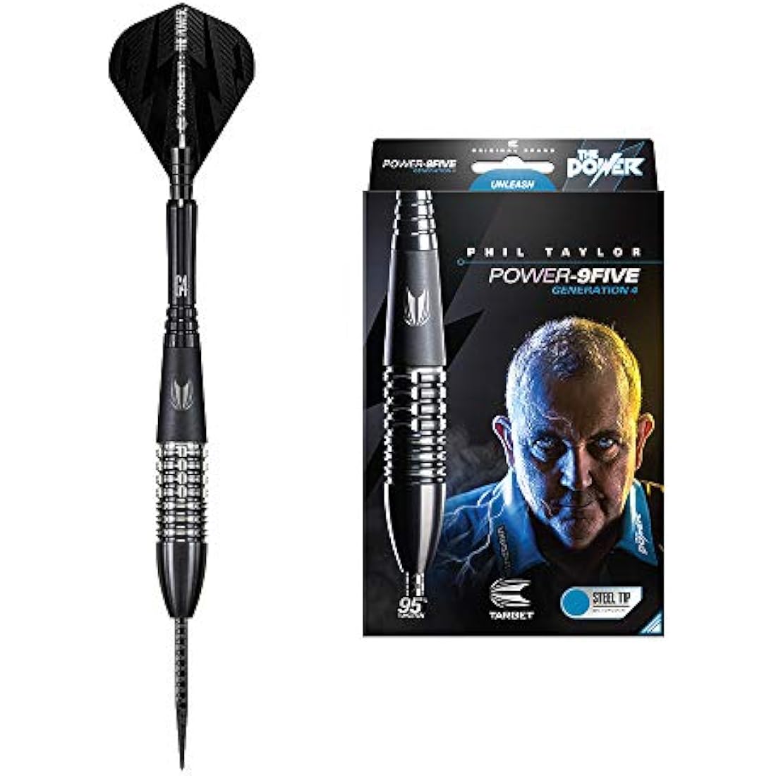 Target Darts Power 9Five Gen 4 Steel Tip Darts – Black Titanium Nitride