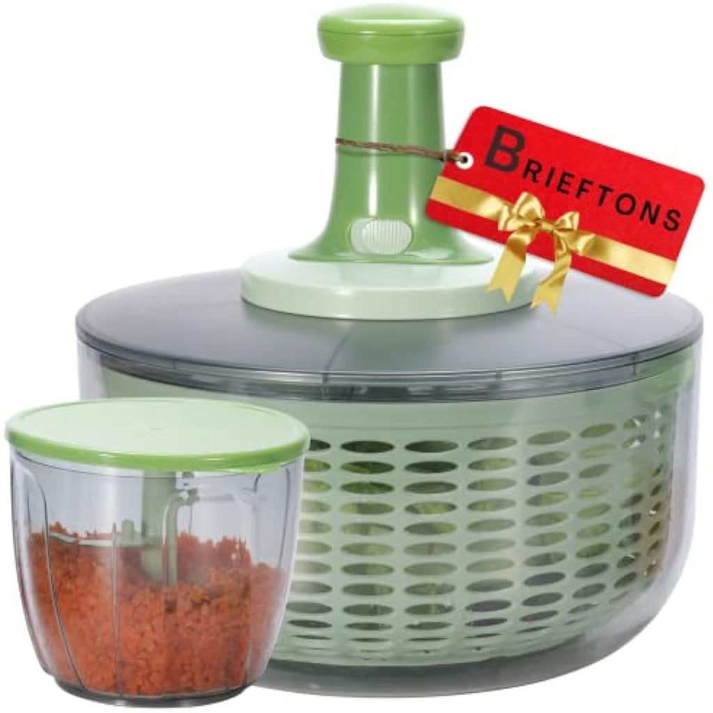 Brieftons Salad Spinner and Chopper – 6L Vegetable Washer and Dryer Set