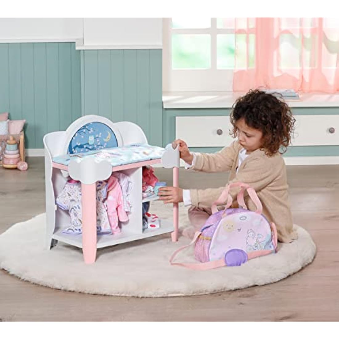 Baby Annabell Day & Night Changing Table – Doll Nursery Playset with Lights