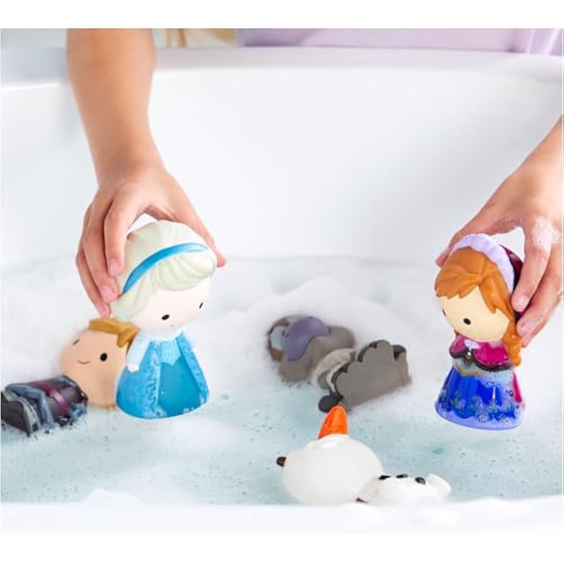Disney Frozen Bath Toy Set - 5 Piece Character Figures with Bucket