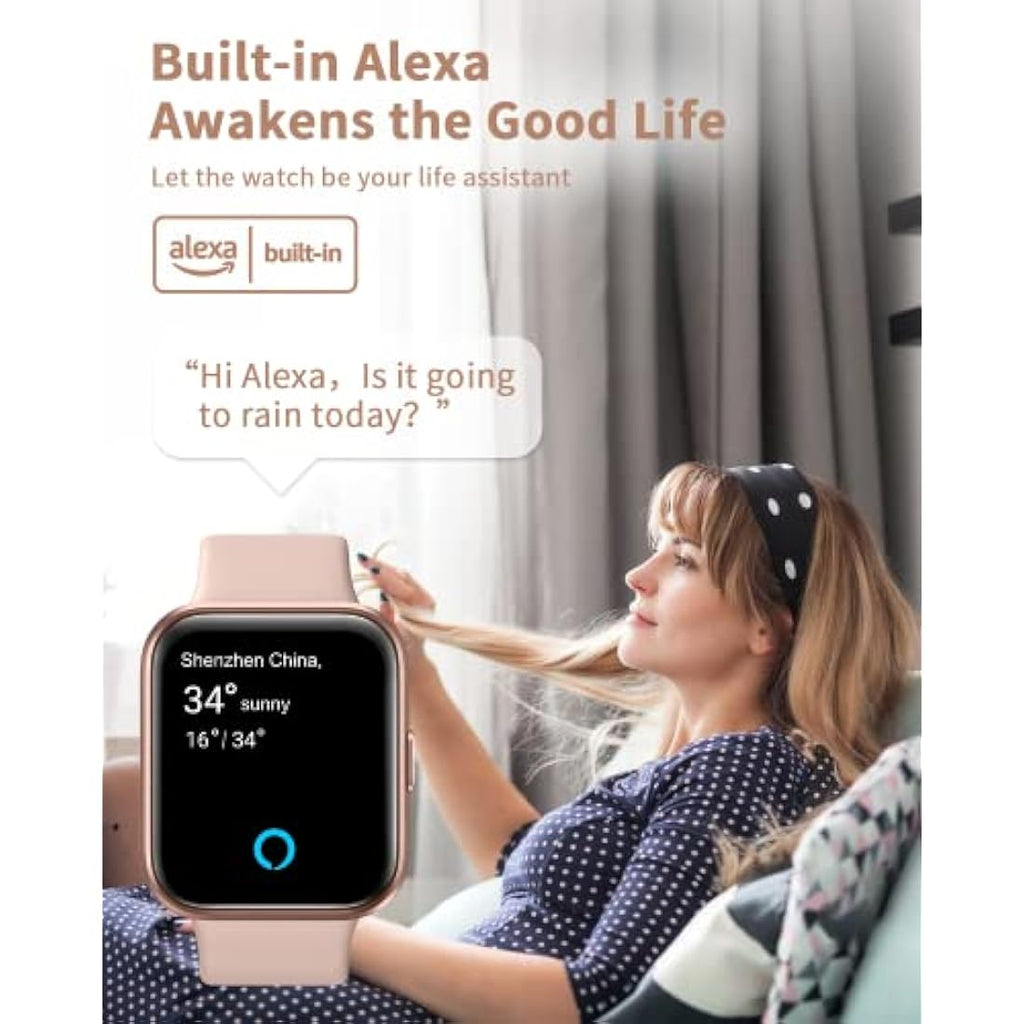 Women's Smart Watch – 1.8" Alexa & Bluetooth Call Fitness Tracker