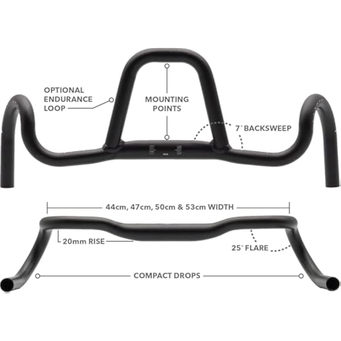 Redshift Kitchen Sink Gravel Handlebar | Aluminum Drop Bar | 31.8mm | 41cm