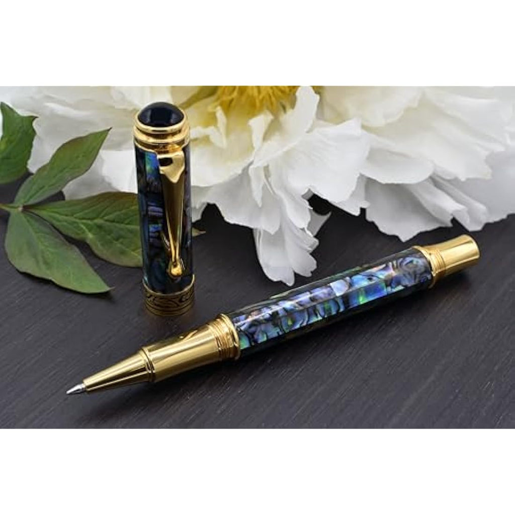 Xezo Maestro Rollerball Pen | Paua Sea Shell & 18K Gold Plated Limited Edition
