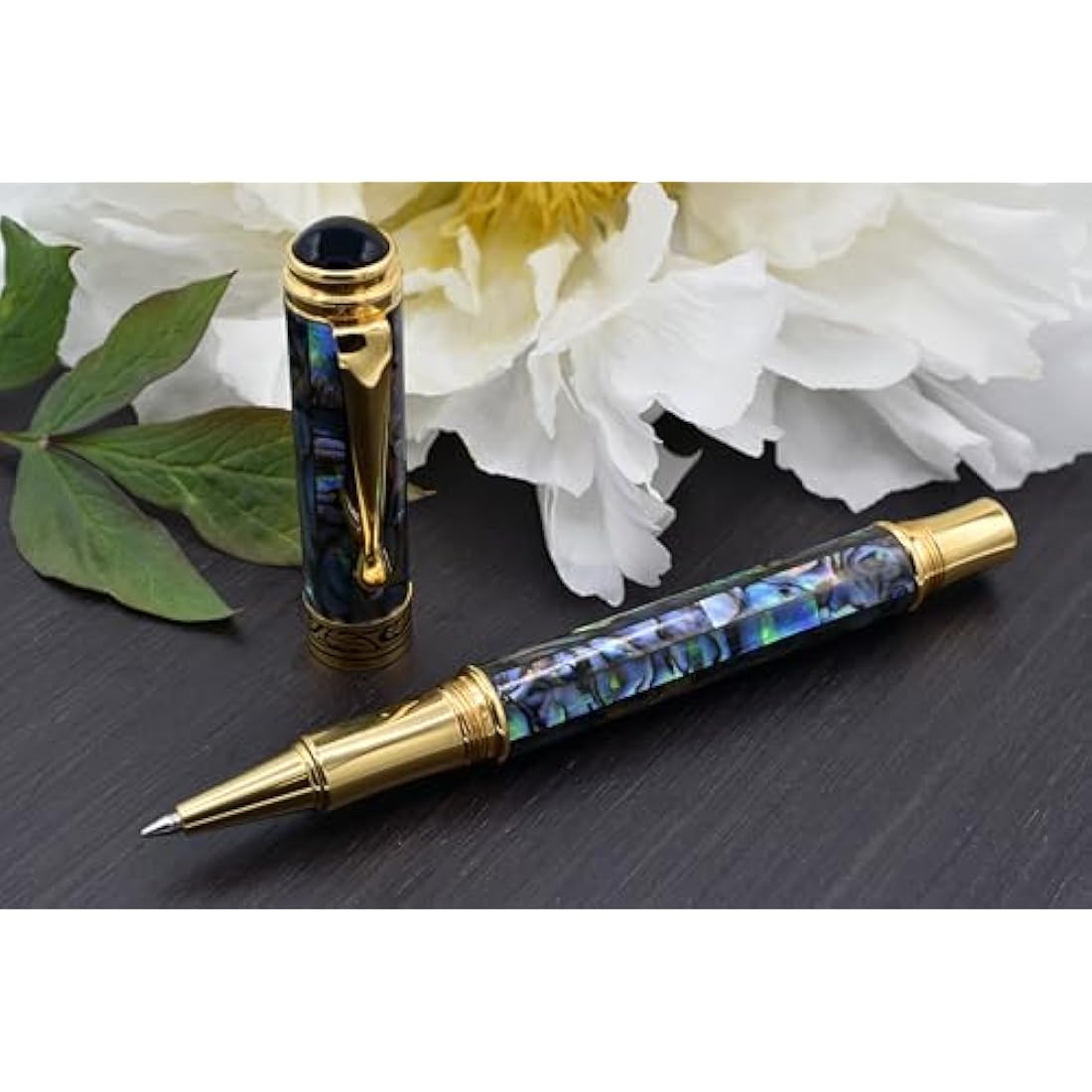 Xezo Maestro Rollerball Pen | Paua Sea Shell & 18K Gold Plated Limited Edition