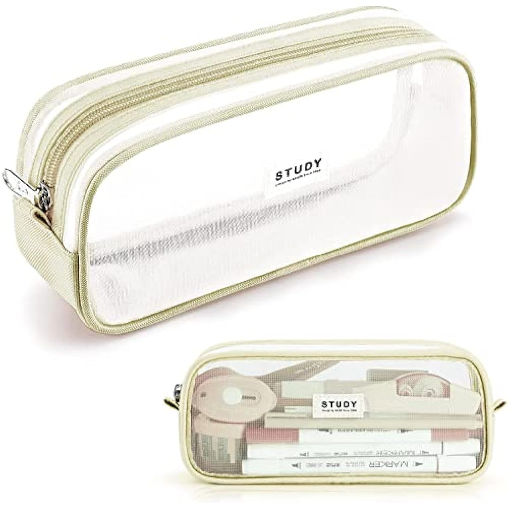 KALIDI Clear Mesh Pencil Case – Large Capacity Stationery Pouch