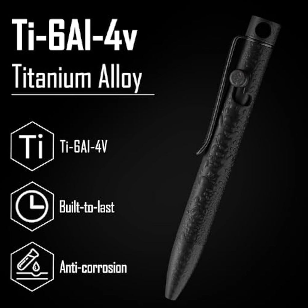 KeyUnity KP04 Titanium Alloy Ballpoint Pen | Retractable EDC Pocket Pen