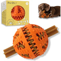 PawsOnly Interactive Dog Treat Dispenser Ball – Dental Rubber Toy, Orange