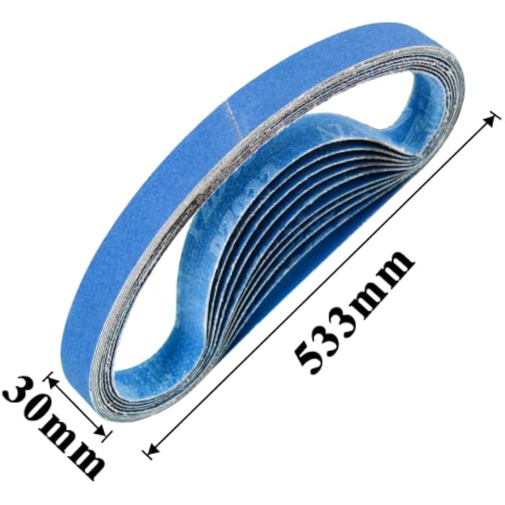 FEIHU Metal Sanding Belts 30x533mm | Zirconia Alumina Set of 30