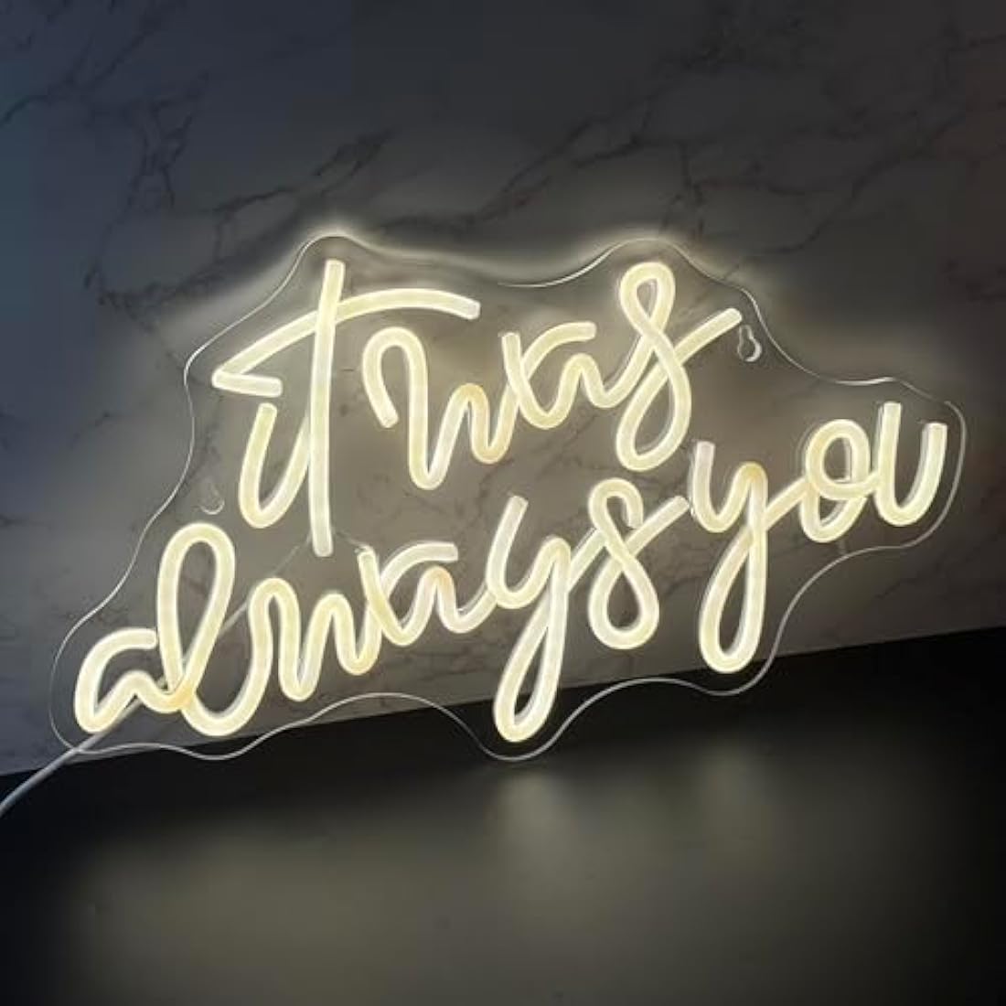 QiaoFei It Was Always You LED Neon Sign | Warm White Wall Decor with Dimmer