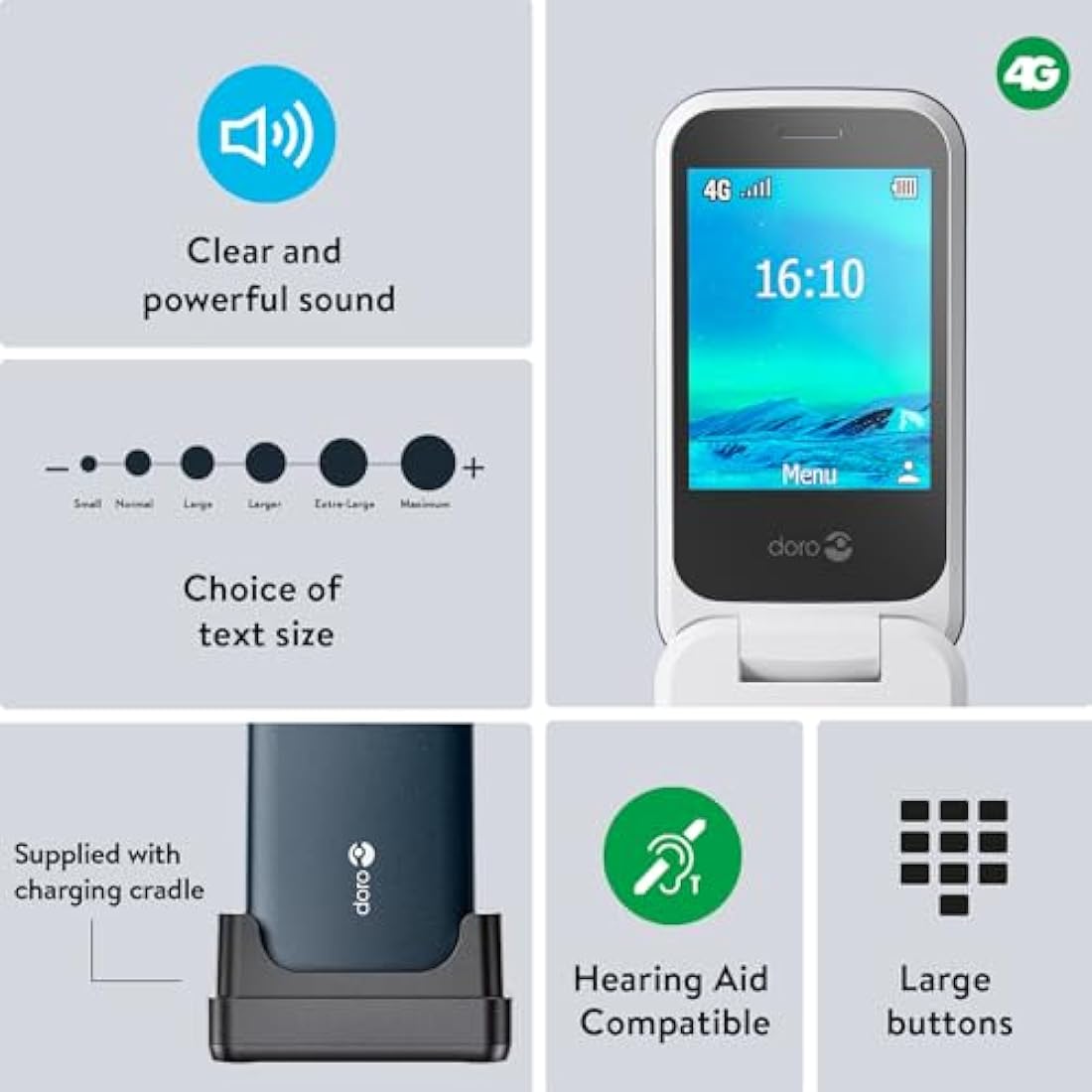 Doro 2820 4G Senior Mobile Phone | Large Buttons & Assistance Key
