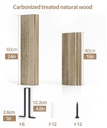 Gronda Rustic Floating Shelves – 60CM Paulownia Wood Wall Shelf, Set of 3