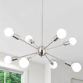 Jolof Store Sputnik Chandelier – 8-Light Brushed Nickel Modern Ceiling Light