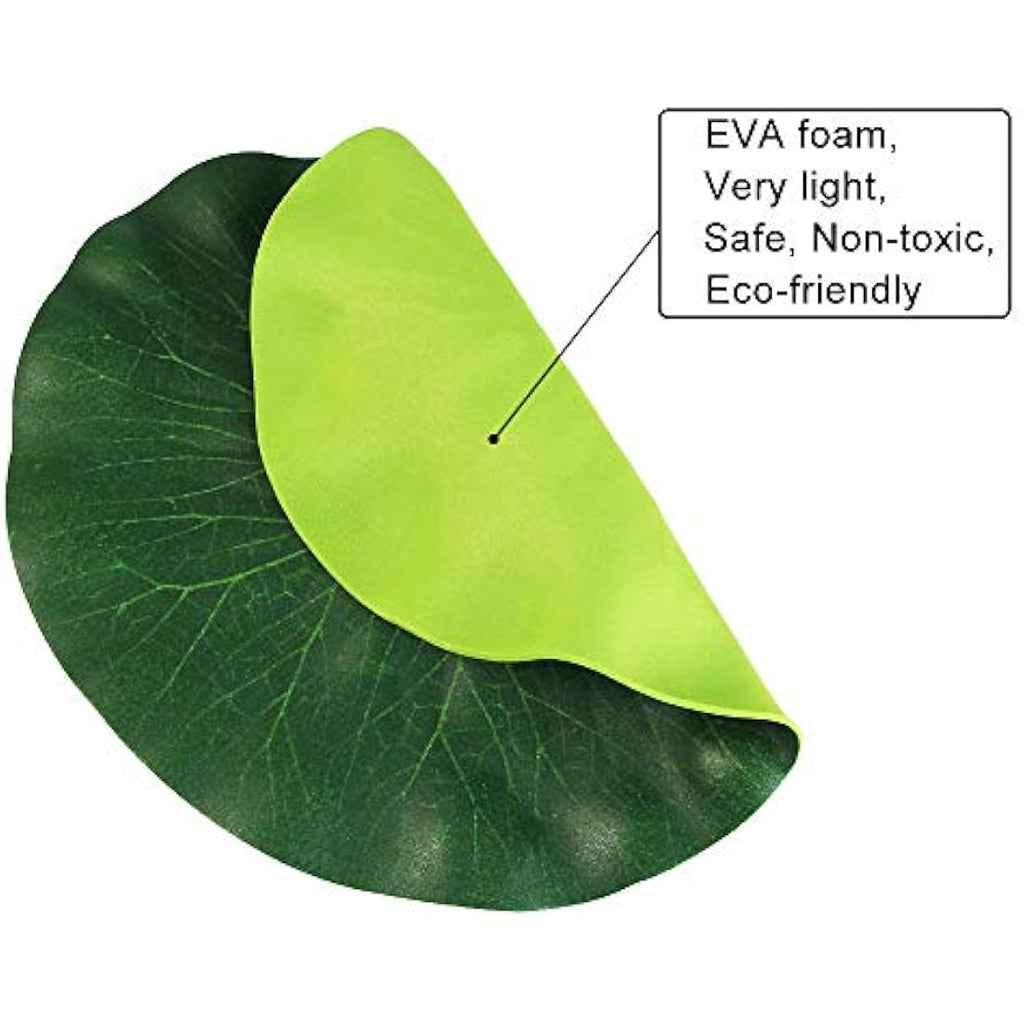 CODIRATO 10 Pcs Artificial Floating Foam Lotus Leaves Pond Decor – 18cm