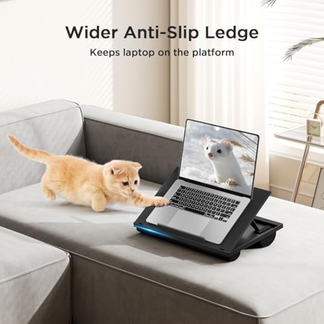 HUANUO Lap Desk – Adjustable Laptop Tray with Cushion for 15.6" PC