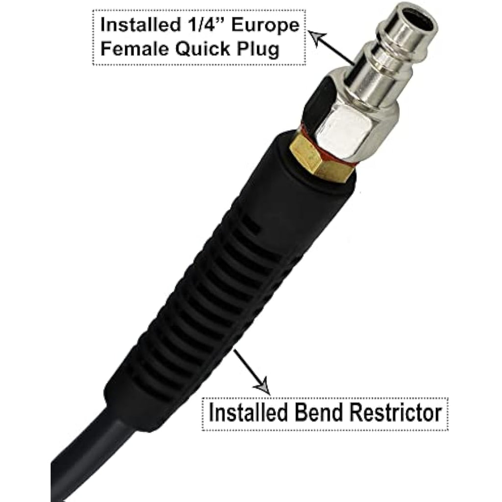 YOTOO Polyurethane Recoil Air Compressor Hose | 15m Gray with 1/4" Coupler