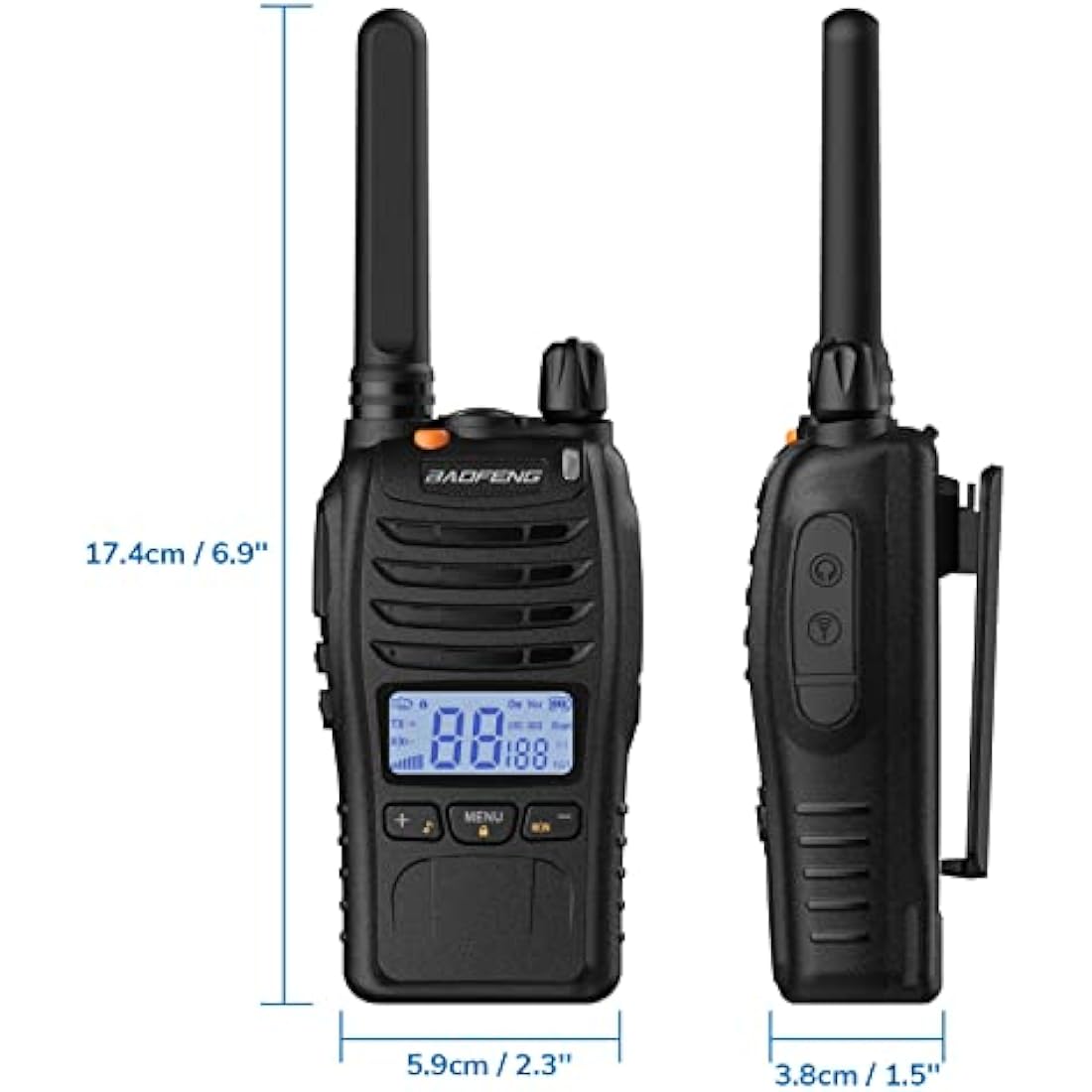 Baofeng BF-88ST Pro PMR446 Walkie Talkie – Long Range 2-Way Radio (2 Pack)