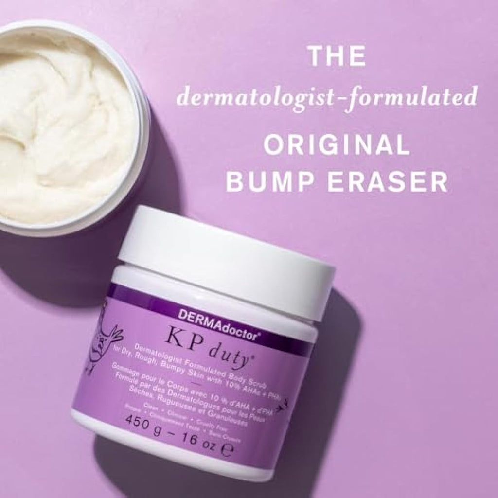 DERMAdoctor KP Bump Eraser Body Scrub | 10% AHA + PHA Exfoliant - 450g