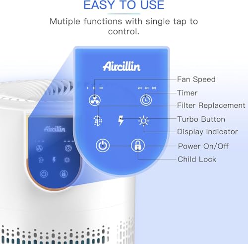 Aircillin H13 HEPA Air Purifier for Home | 798 Sq Ft with Aromatherapy