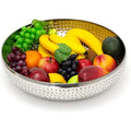 38cm Extra Large Stainless Steel Fruit Bowl | Hammered Silver