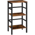 HOOBRO 3-Tier Record Player Stand – Industrial Tall Side Table, Rustic Brown